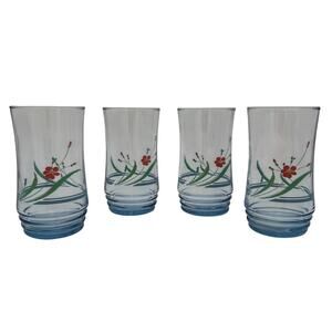 Vintage Libbey Corelle Go-Alongs Coordinate Glasses Tumblers Coolers Set of 4